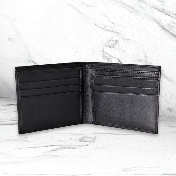 Mens Genuine Nappa Leather Bi-fold Minimalist RFID Wallet - Picture 4 of 4